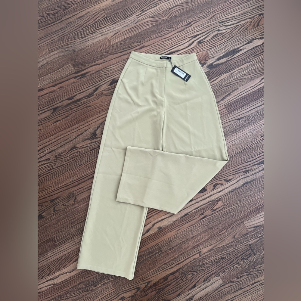 NTW Nasty Gal Tailored Wide Leg Pants in Olive